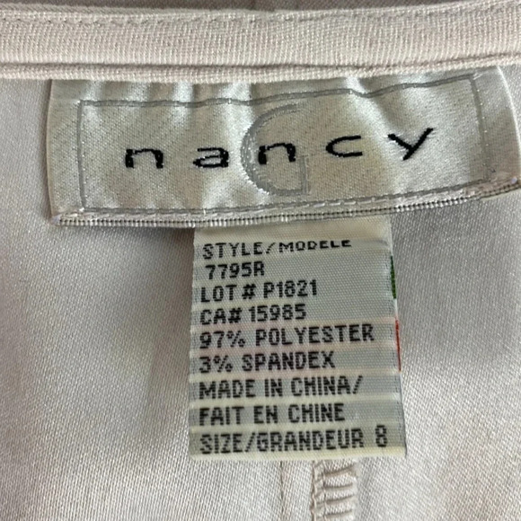 Cream beige solid clean girl v neck old money aesthetic bodycon midi dress sz 8 - Picture 3 of 12